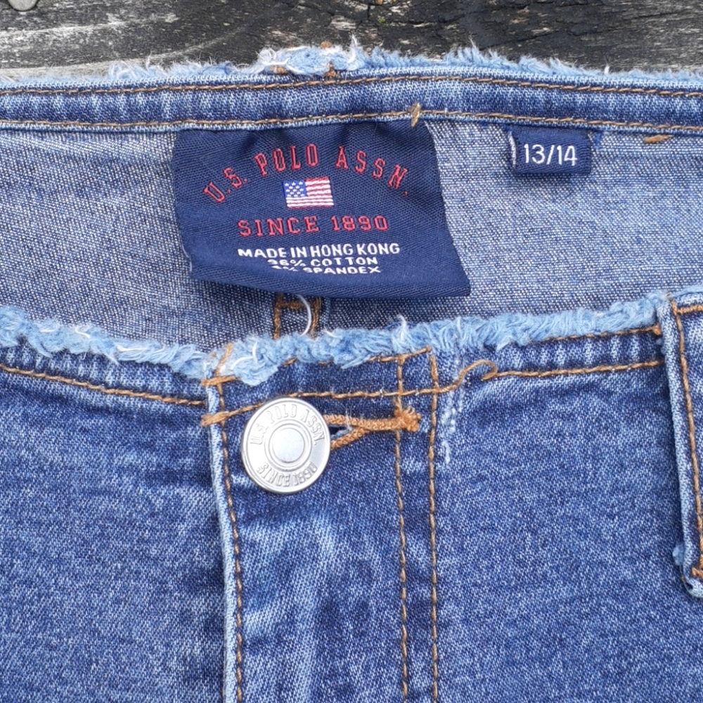 US Polo Assn Jean Shorts Size 13/14 - Picture 2 of 5